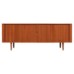Custom Tambour-Door Teak Credenza by Danish Modern L.A.