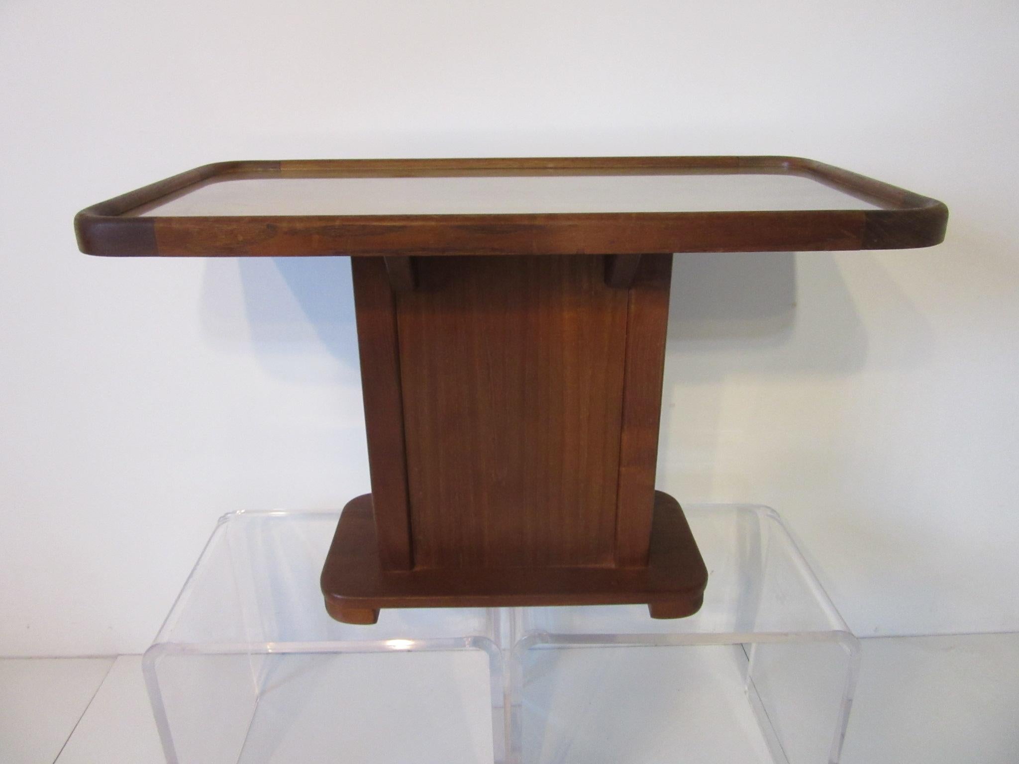 Adirondack Custom Teak Presentation Side Table by the Chris Craft Boat Company  For Sale