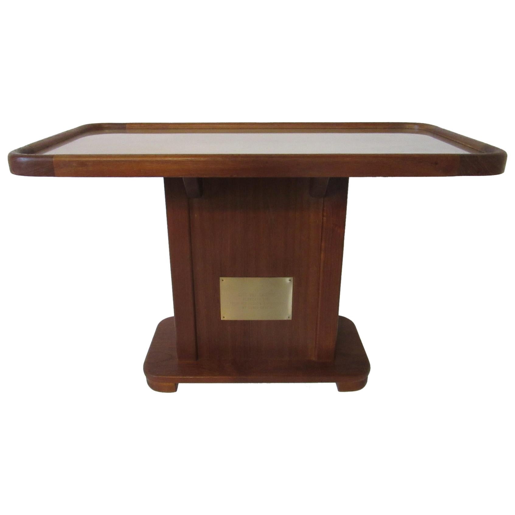 Custom Teak Presentation Side Table by the Chris Craft Boat Company  For Sale