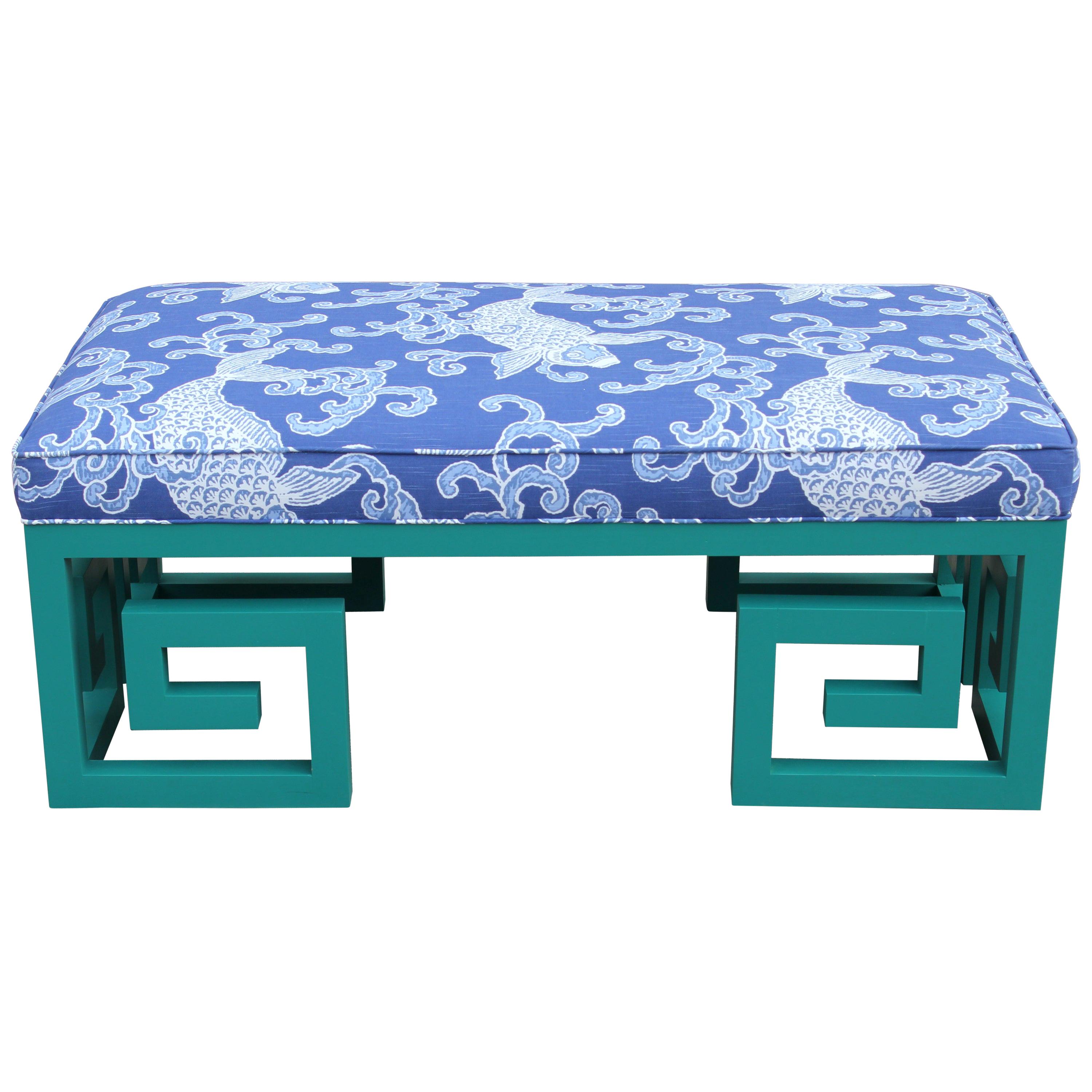 Custom Storage Bench Upholstered with Persian Bakshaish Fabric at 1stDibs