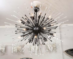 Custom Teardrop and Glass Rod Sputnik Chandelier