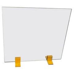 Custom Tempered Glass and Polished steel Modernist Fire Screen