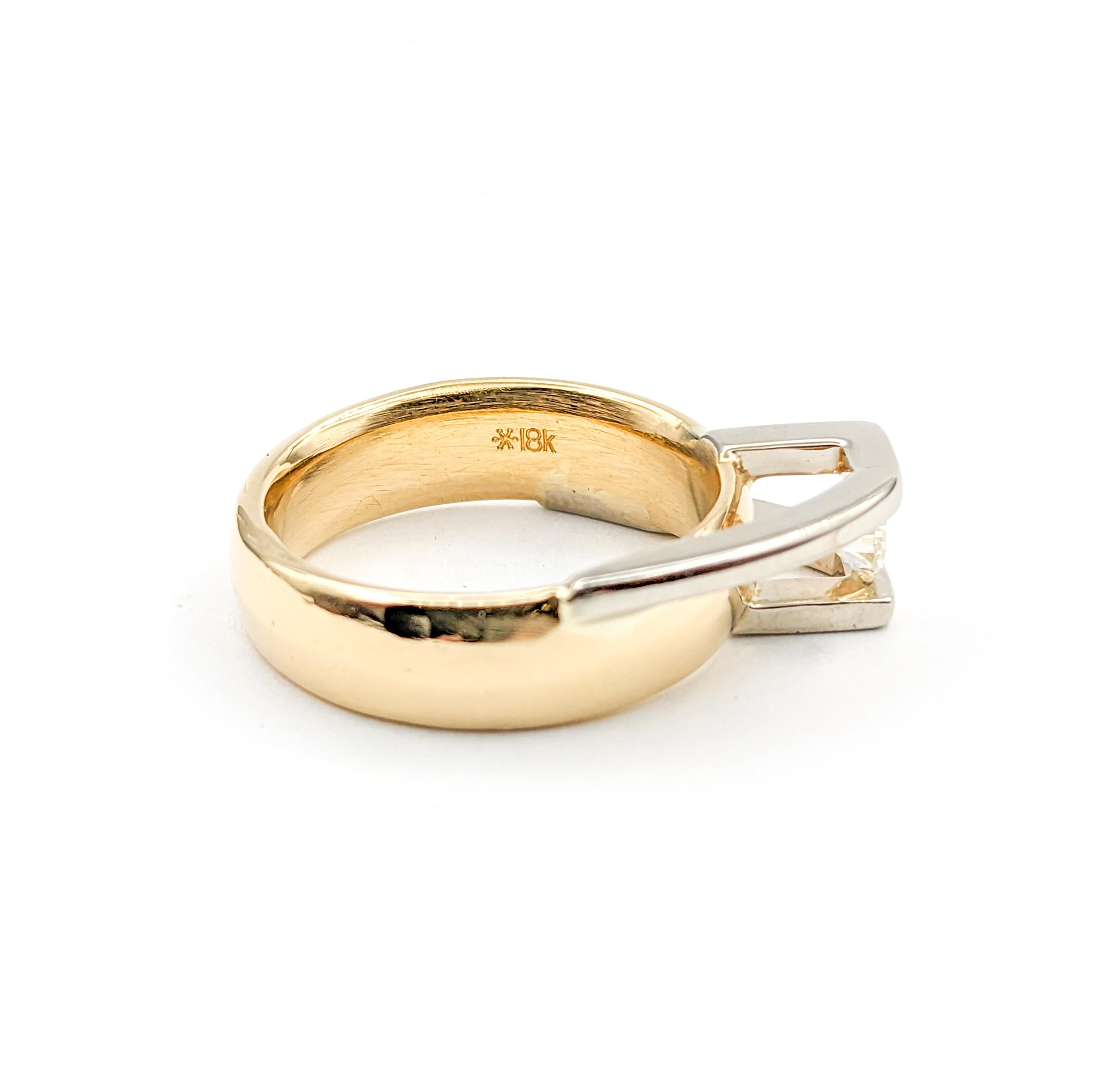 Benutzerdefinierte Tension Diamond Ring Gelb & Weißgold 2