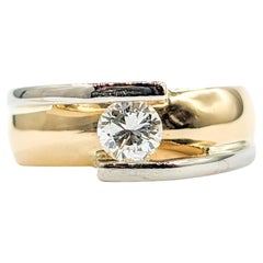 Custom Tension Diamond Ring Yellow & White Gold