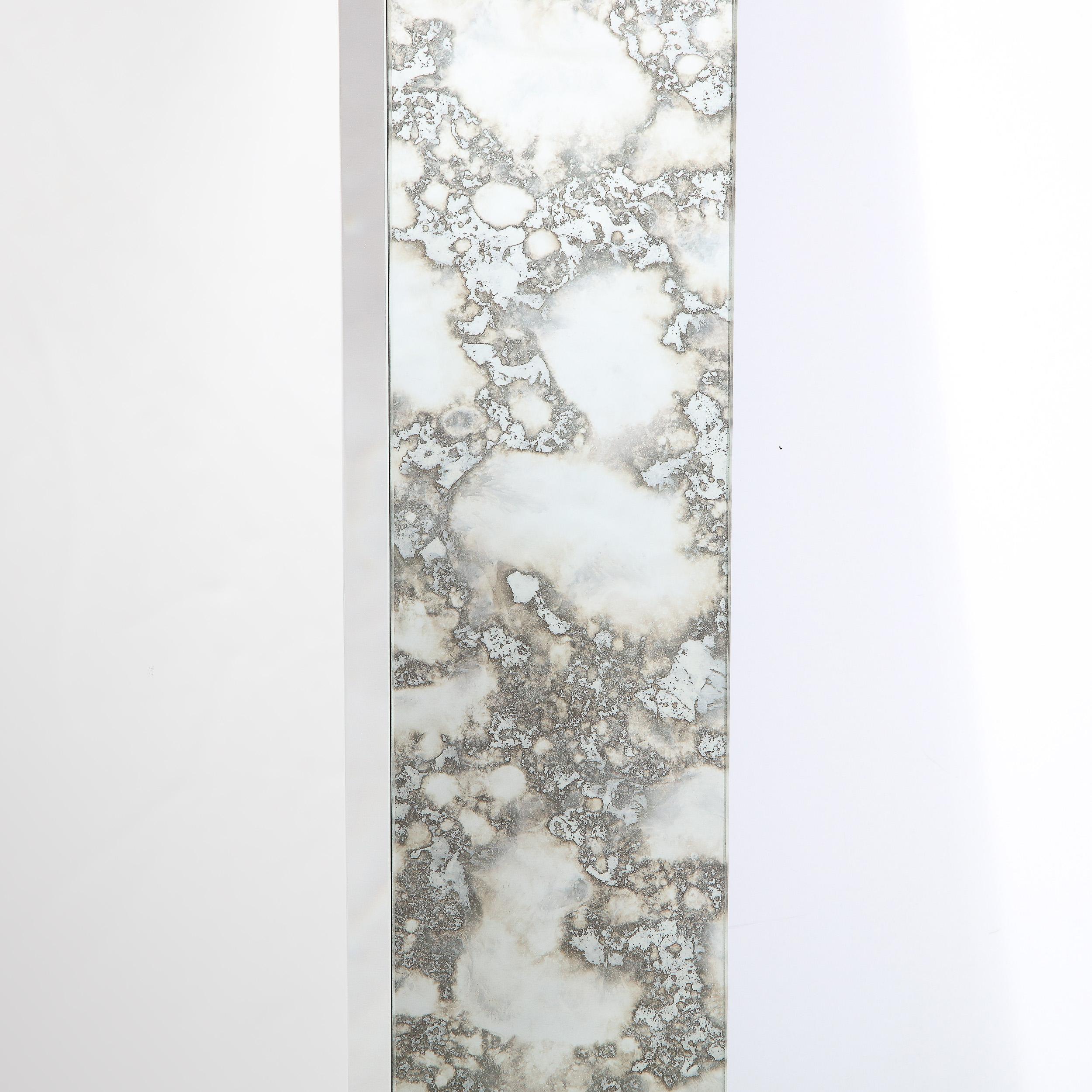 Maßgefertigter Mosaik-Spiegel, rechteckiger Spiegel mit abgeschrägten und rauchfarbenen antiken Spiegelkanten (amerikanisch) im Angebot