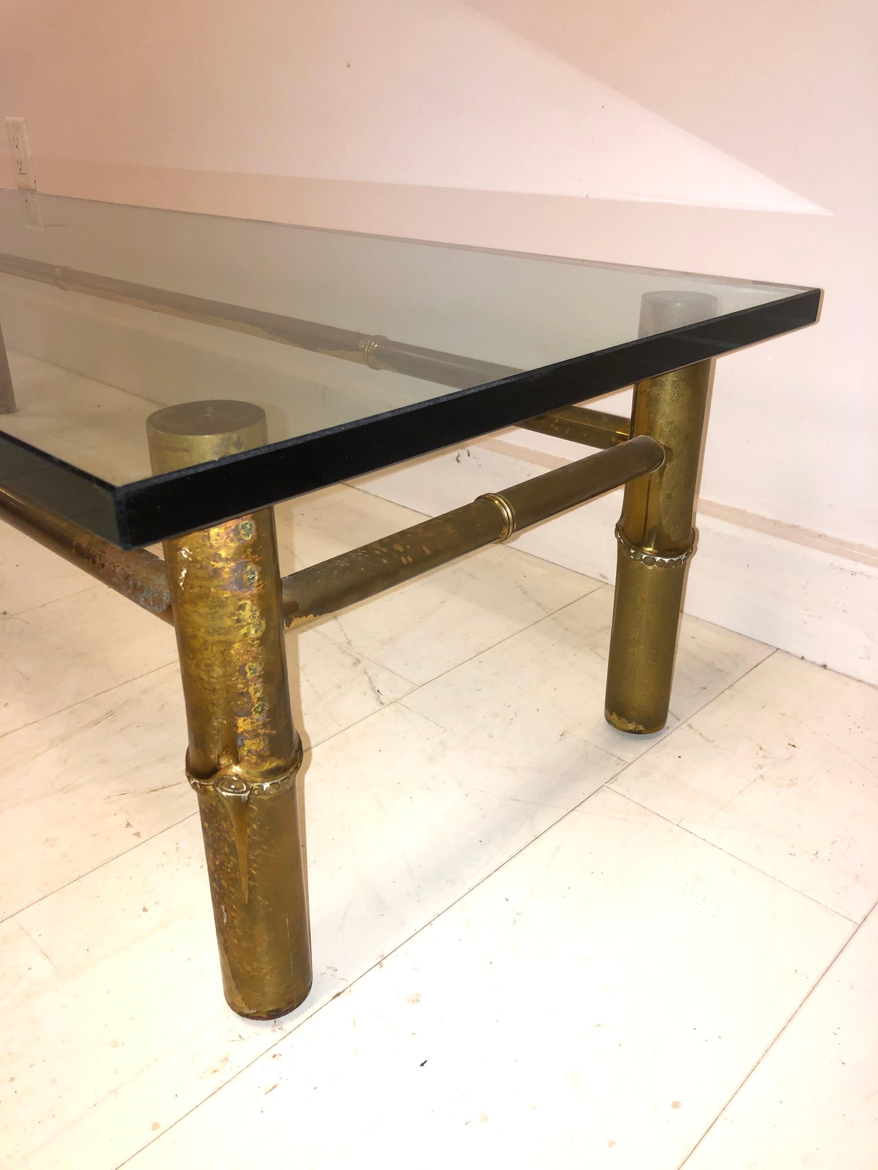 Custom T.H. Robsjohn-Gibbings Brass Coffee Table, for Kandell Residence For Sale 1