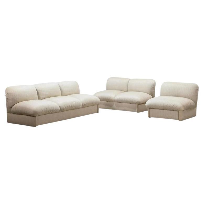 Custom Three Piece Sofa Suite In The Style Of Milo Baughman