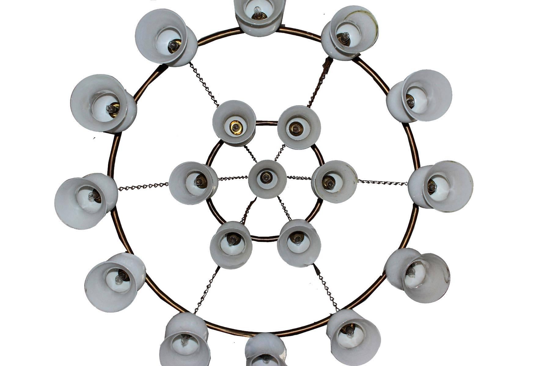 American Custom Three-Tier Egyptian Teardrop Chandelier For Sale