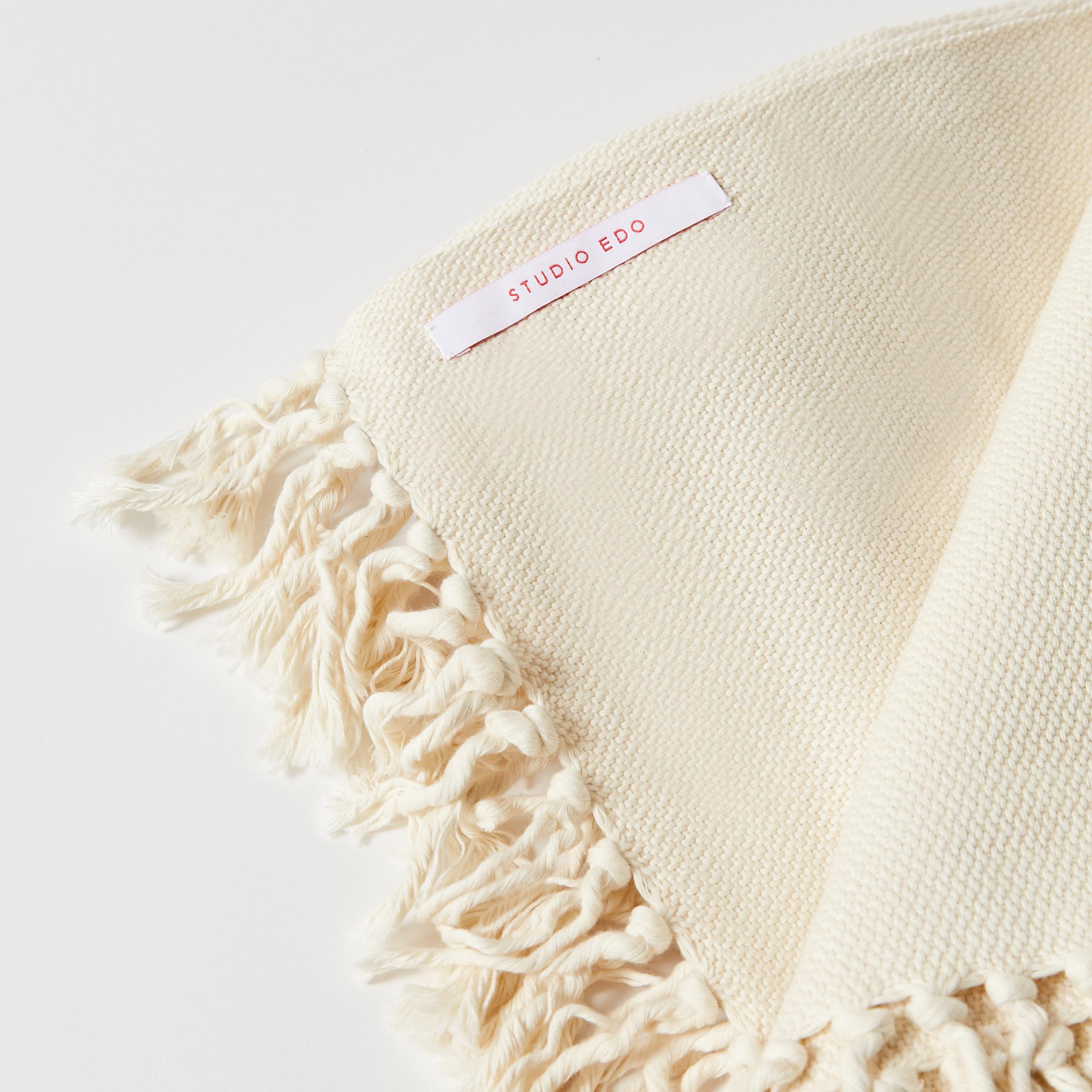Contemporary Custom Throw in Pure Cotton, Hand-Woven in Argentina for Studio Edo For Sale