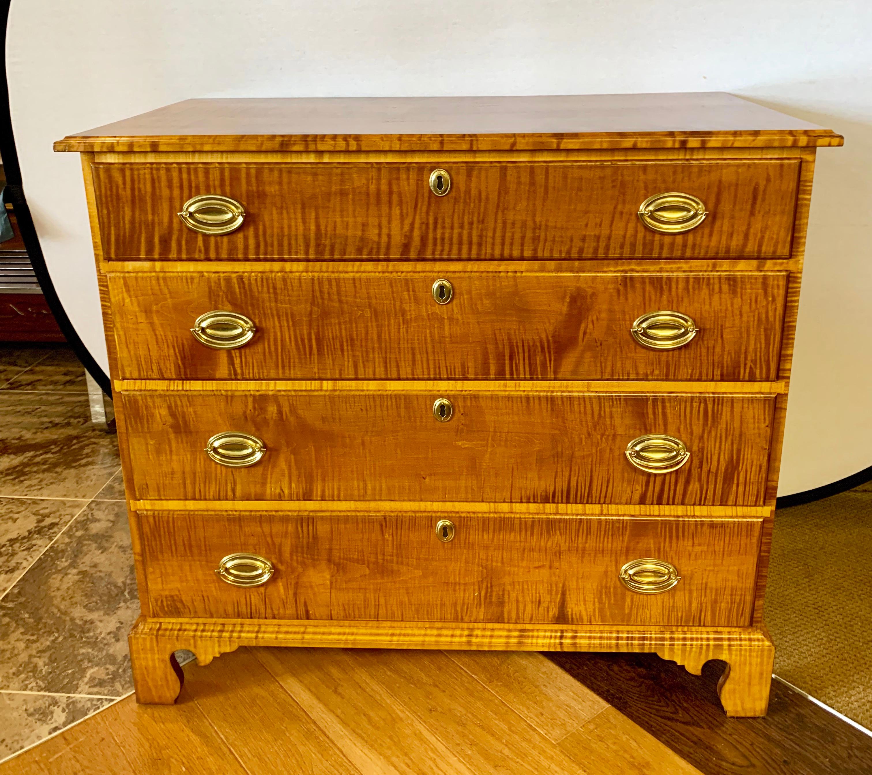 Stunning four drawer dresser or chest of drawers by Charles Dewey, Bennington, Vermont. Not everyone can own a Dewey; how about you?