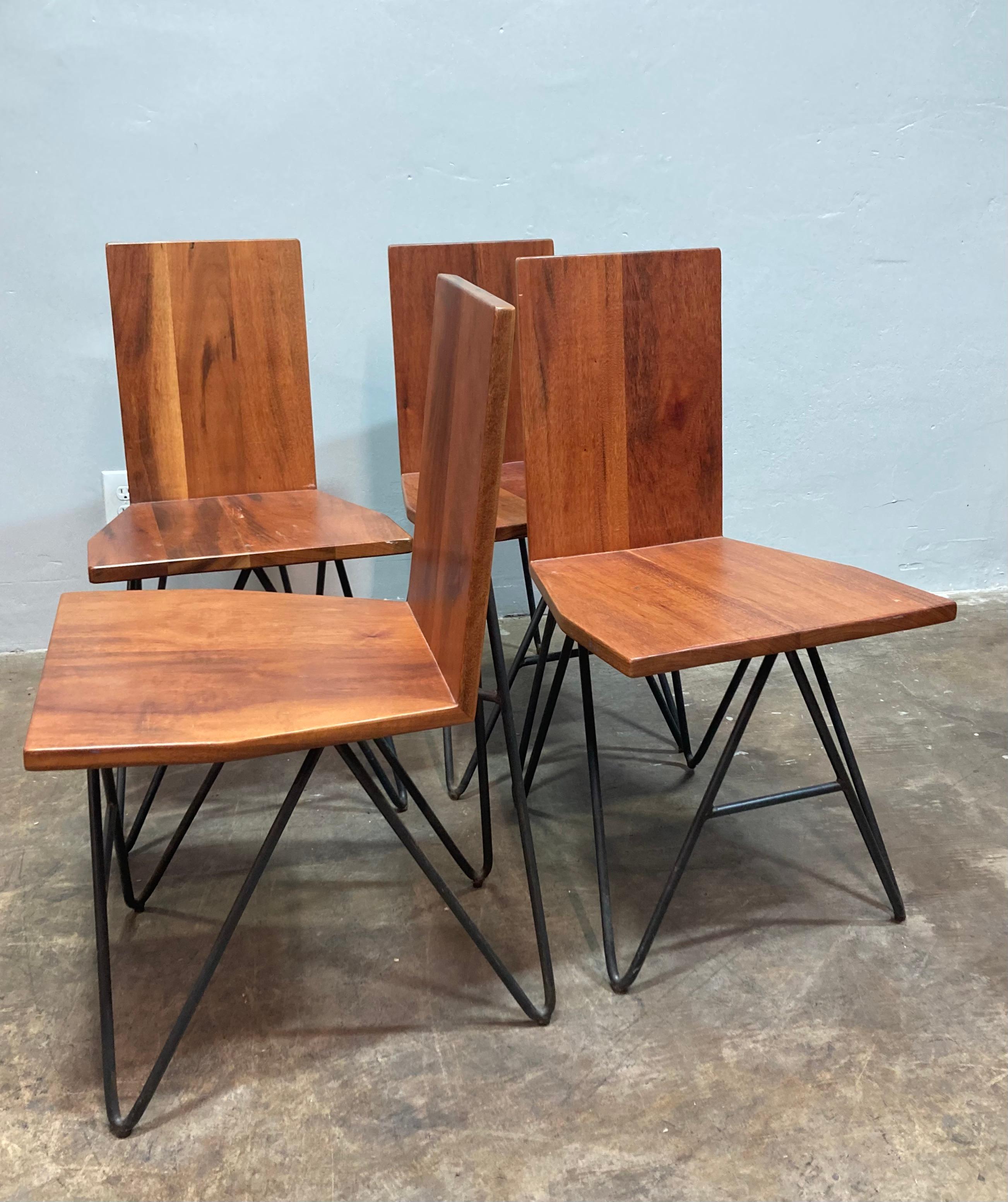 Organico moderno Sedie da pranzo personalizzate in legno di tigre (set di 4) in vendita