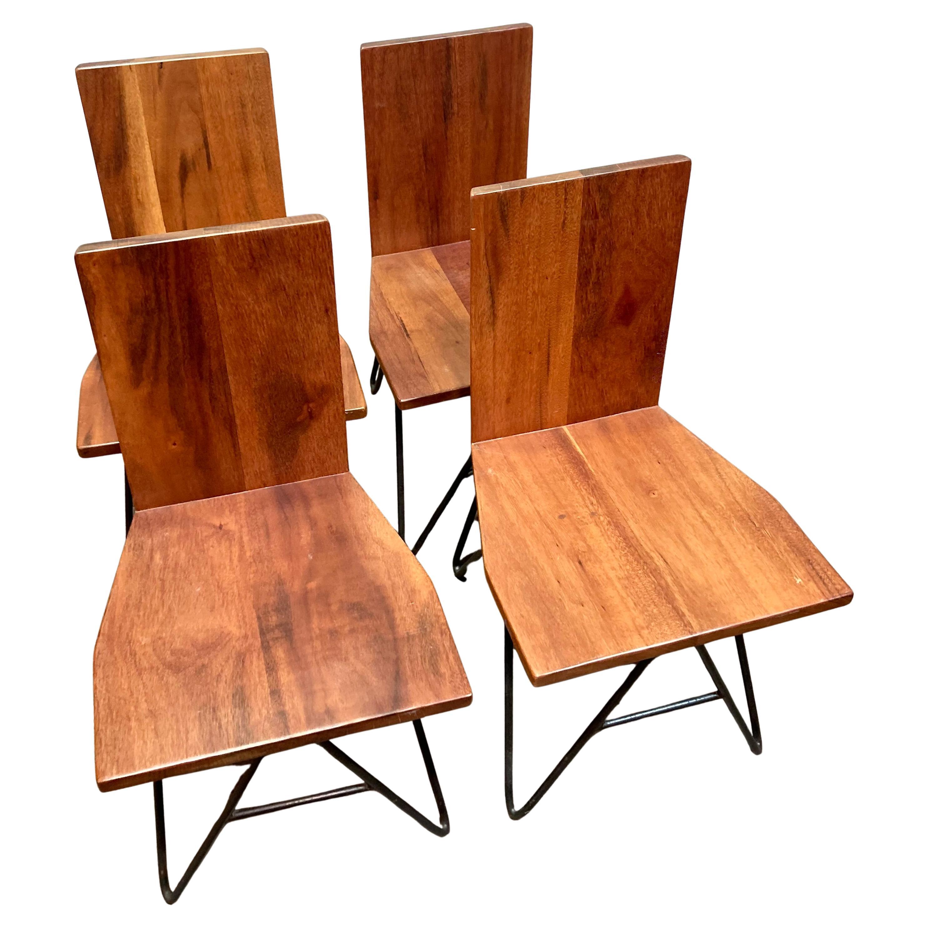 Sedie da pranzo personalizzate in legno di tigre (set di 4) in vendita