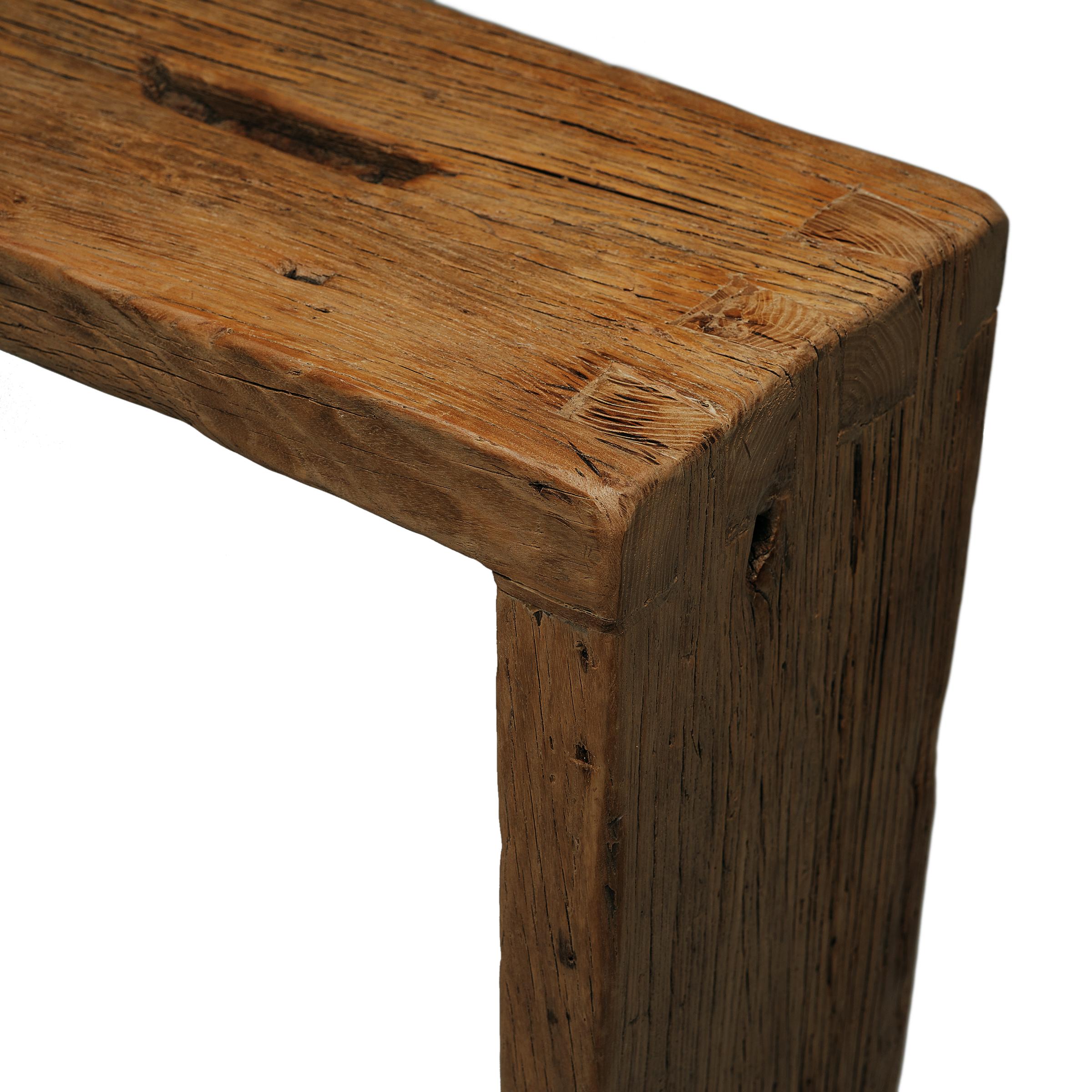 Chinese Custom Tobacco Reclaimed Waterfall Table For Sale