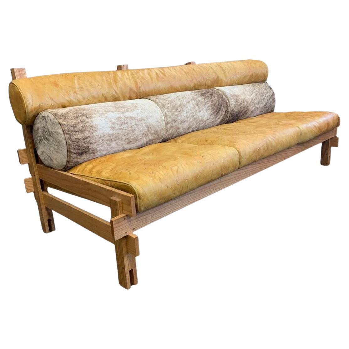 Custom Tonico Leather Sofa by Brit Kleinman of AVO For Sale