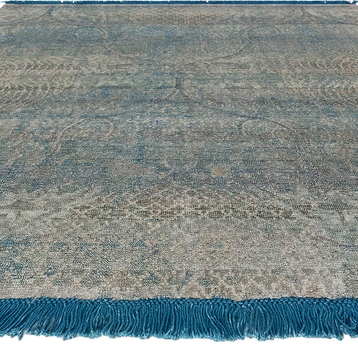 XXIe siècle et contemporain Tapis traditionnel noué à la main en soie et en laine de Doris Leslie Blau en vente