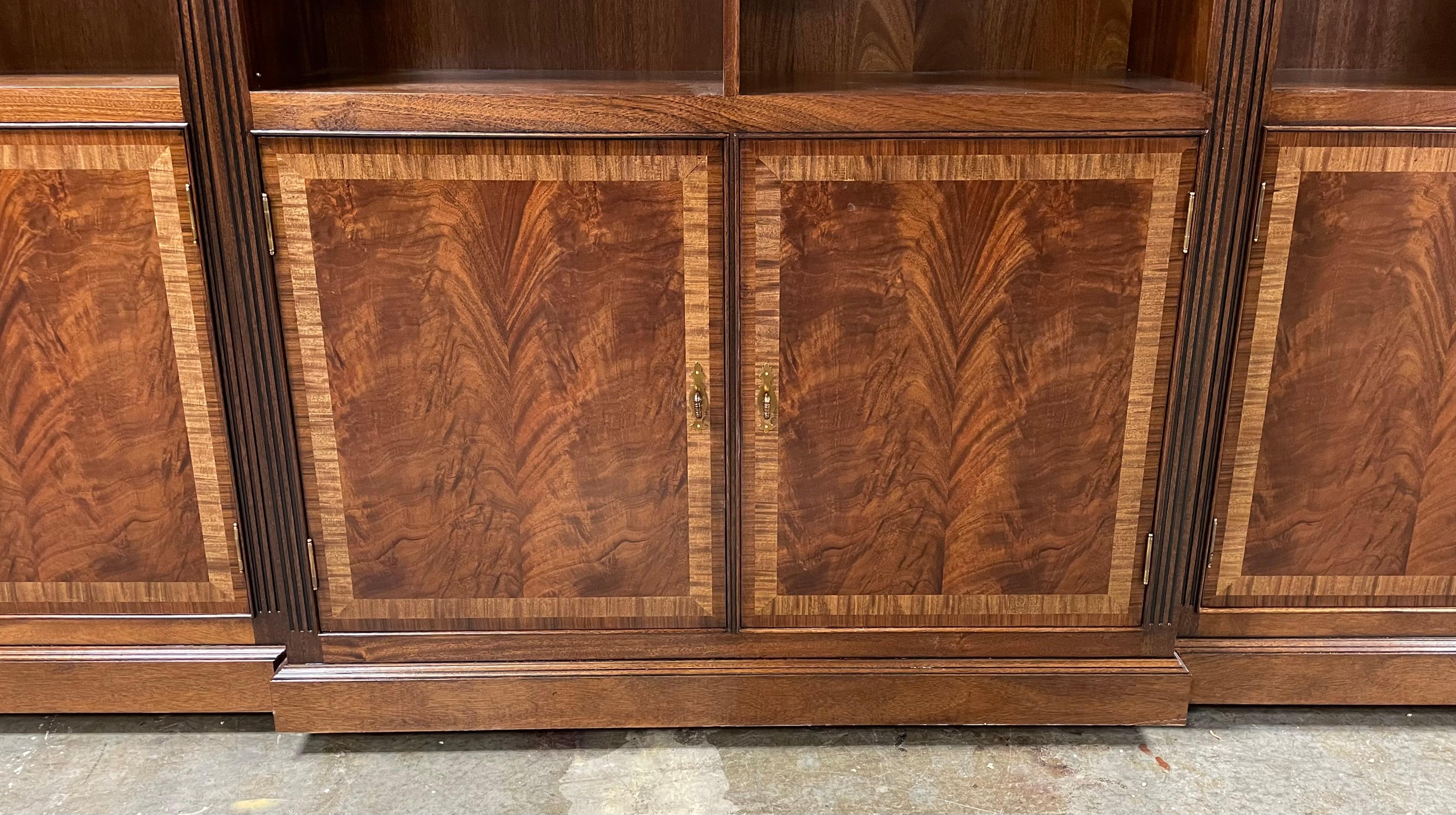 Custom Traditional Large Mahogany Bookcase by Leighton Hall - Made -To -Order For Sale 2
