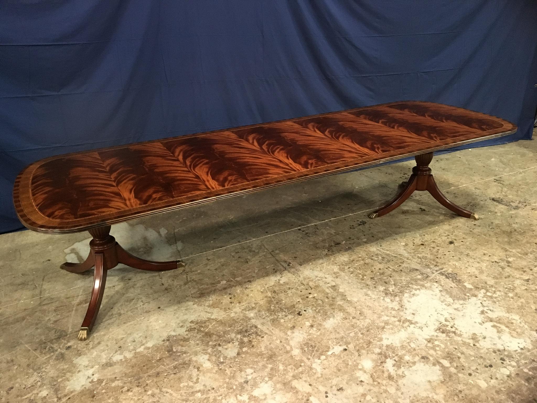 American Custom Traditional Mahogany Georgian Dining Table by Leighton Hall For Sale