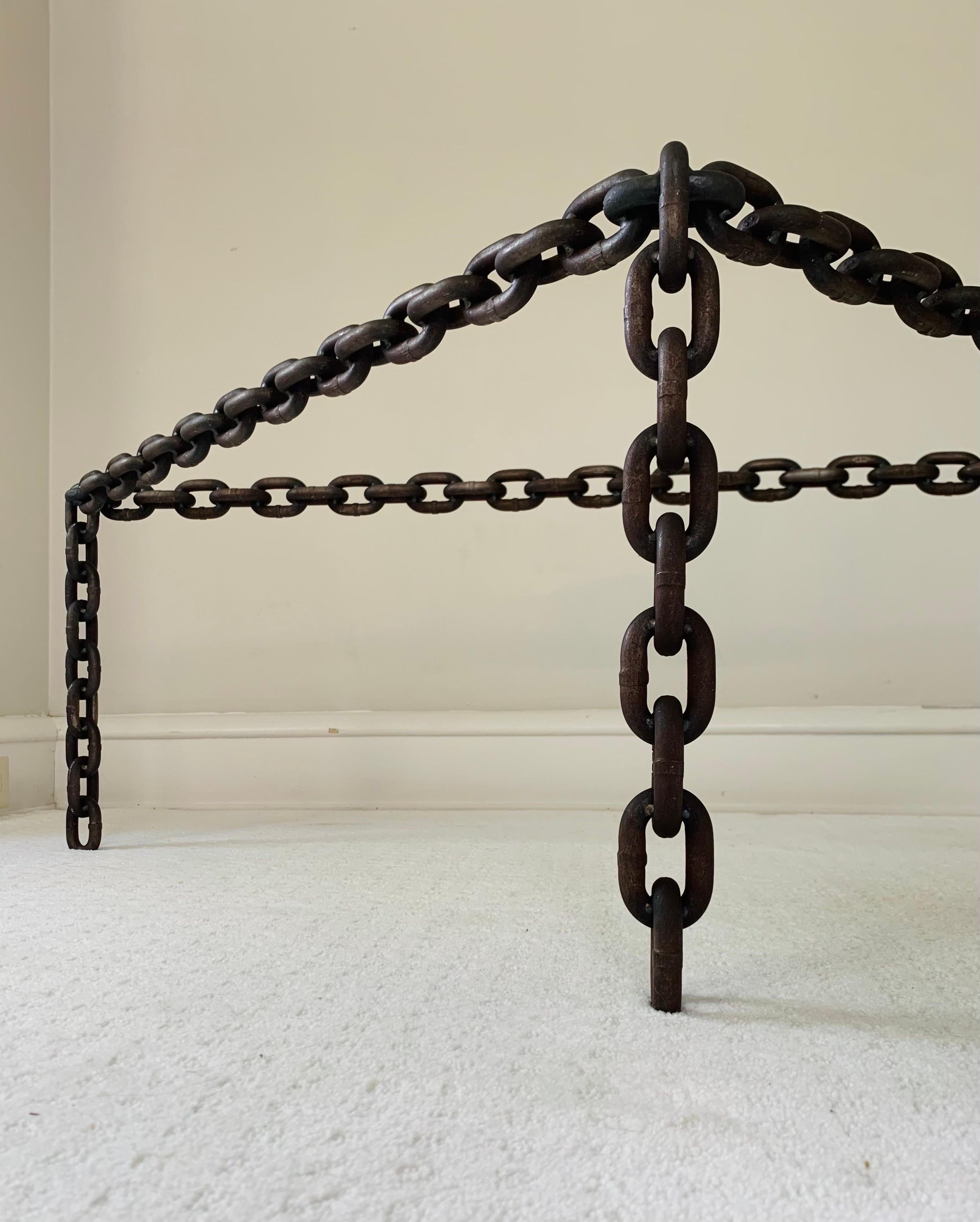 Welded Custom Triangular Chain-Link Coffee Table