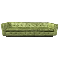 Custom Tufted Green Velvet Sofa, Custom Design