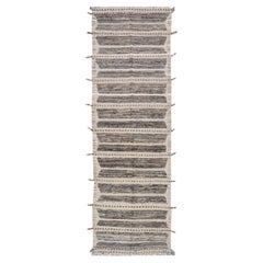 Custom Turkish 100% Wool Runner in Beige Brown Tones