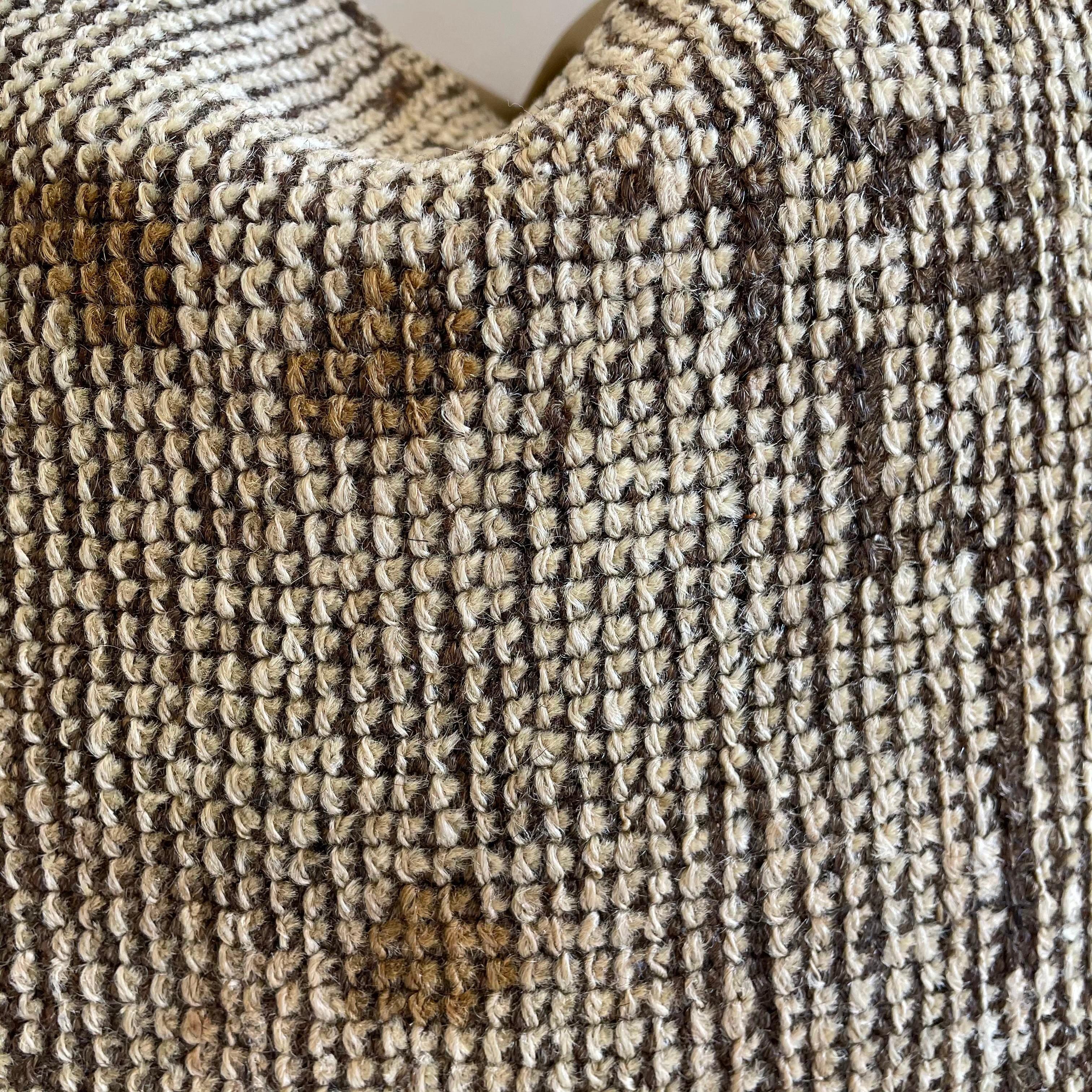 20th Century Custom Turkish Kilim Rug Wool Pillow with Insert