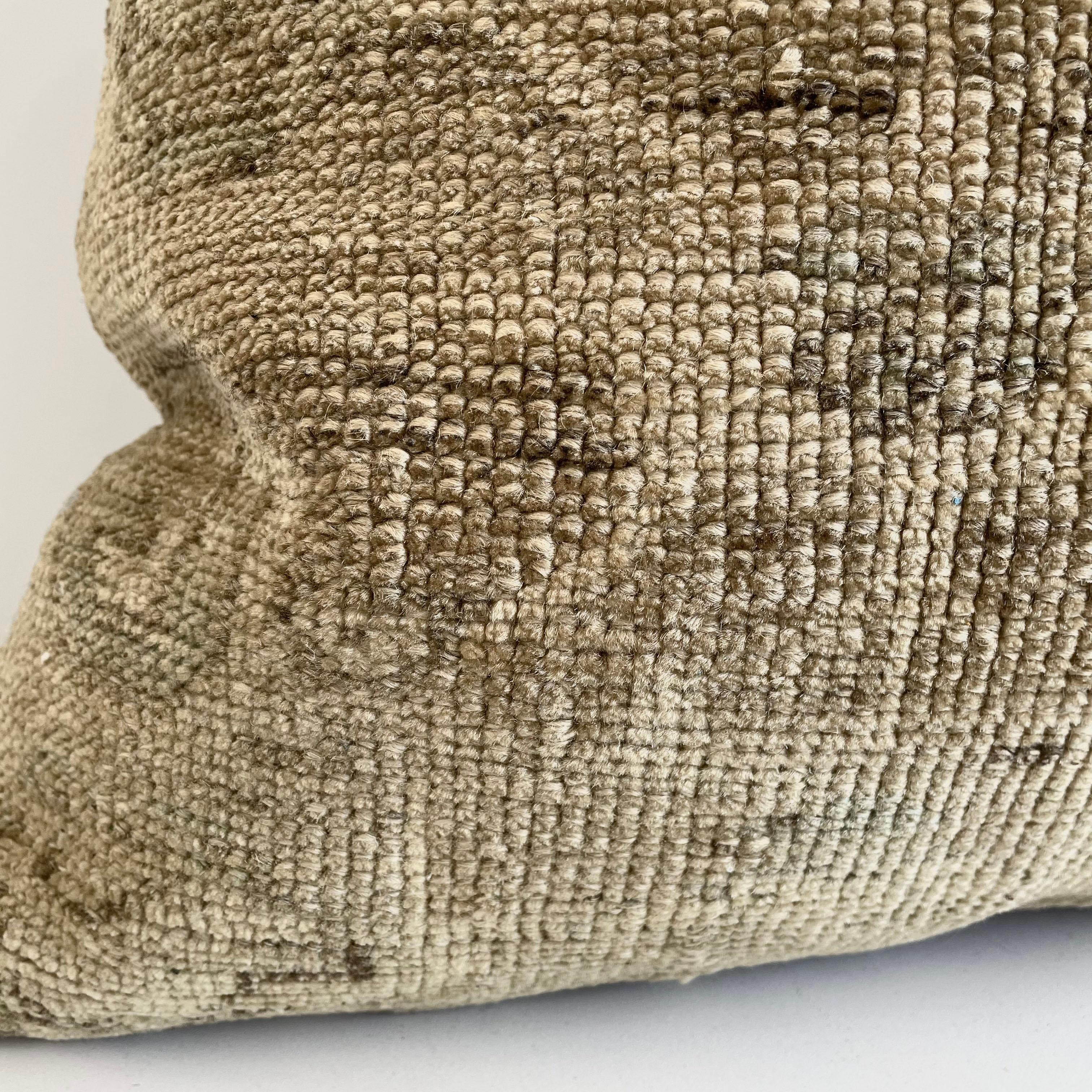 Contemporary Custom Turkish Kilim Rug Wool Pillow with Insert. 