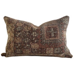 Vintage Custom Turkish Kilim Rug Wool Pillow