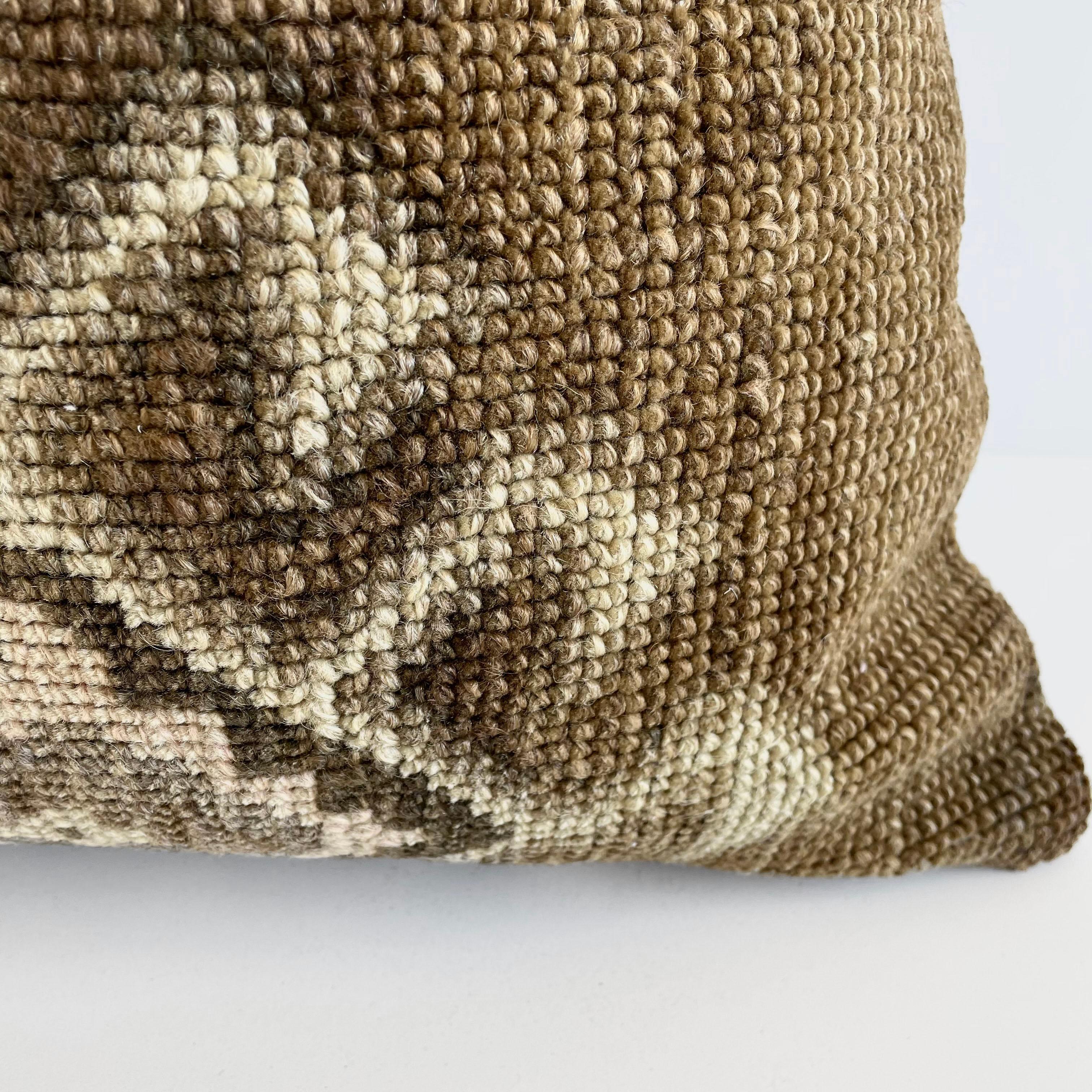 Contemporary Custom Turkish Kilim Rug Wool Pillow with Insert