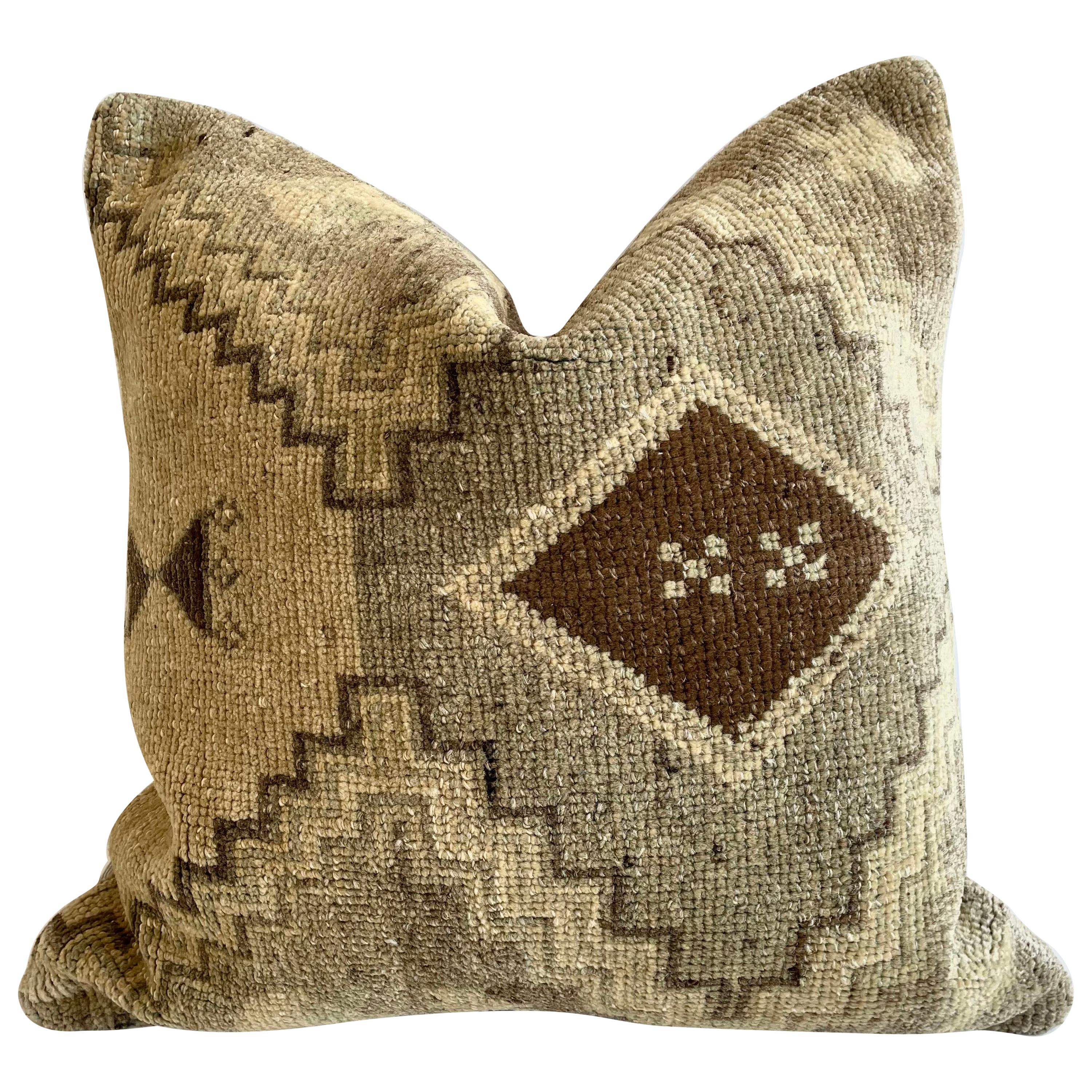 Custom Turkish Kilim Rug Wool Pillow with Insert