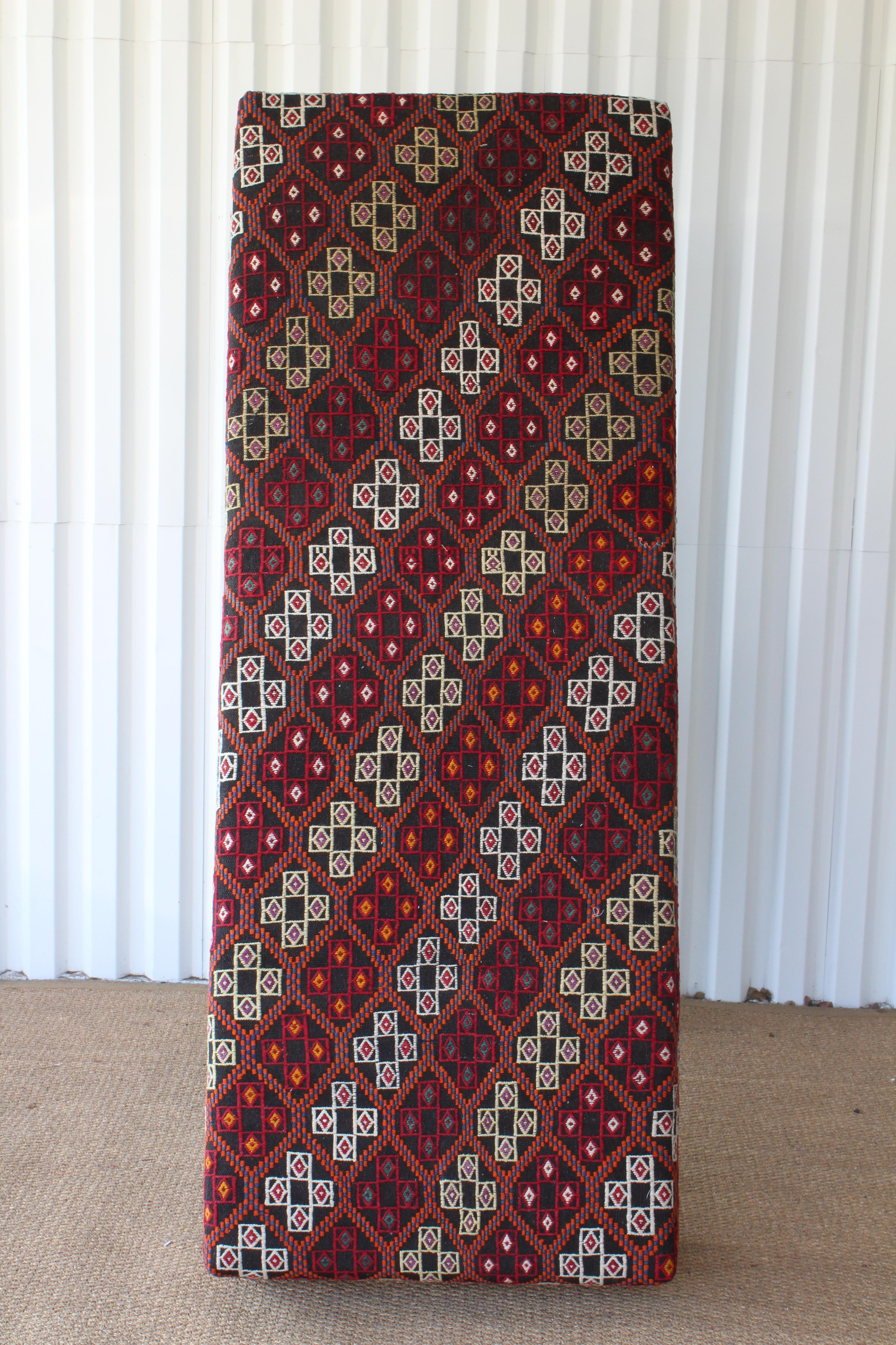 Contemporary Custom Turkish Rug Upholstered Ottoman