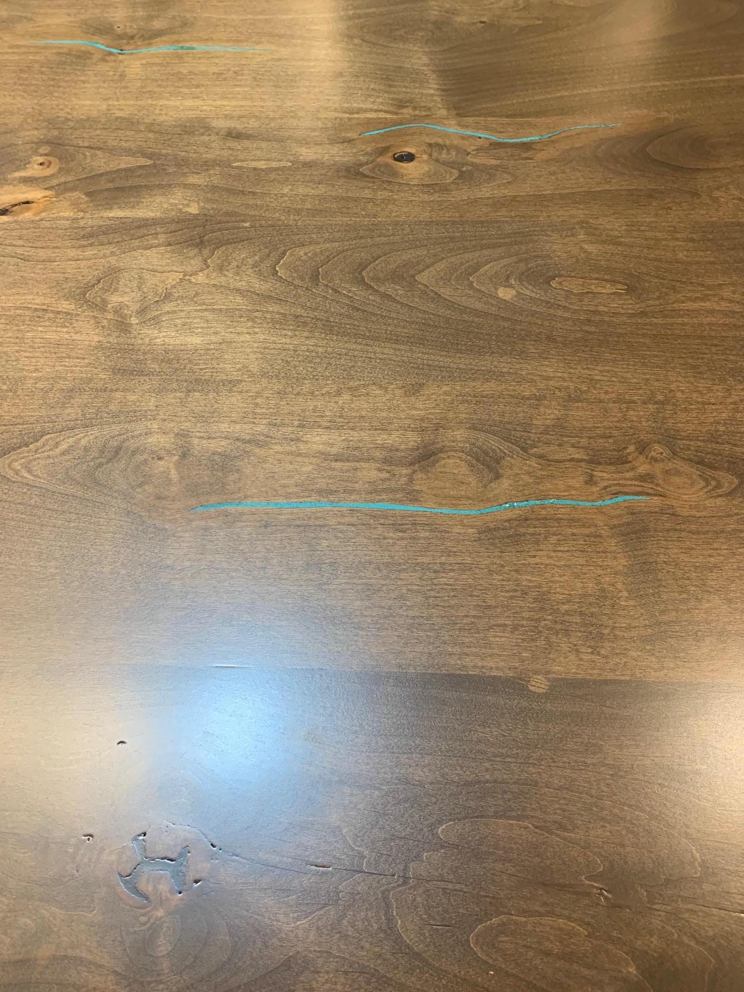 Modern Custom Turquoise Inlay Dining Table For Sale
