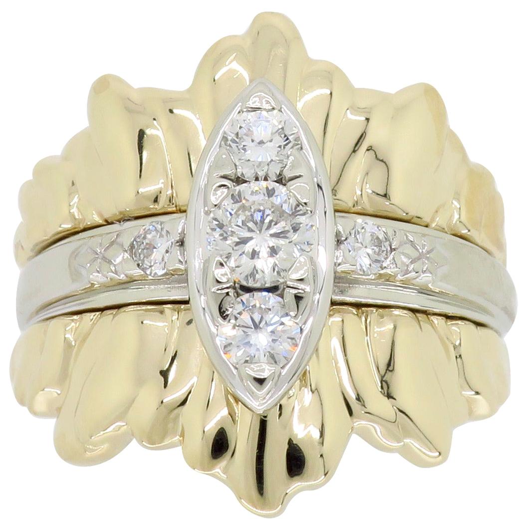 Custom Two-Tone Diamond Cocktail Ring