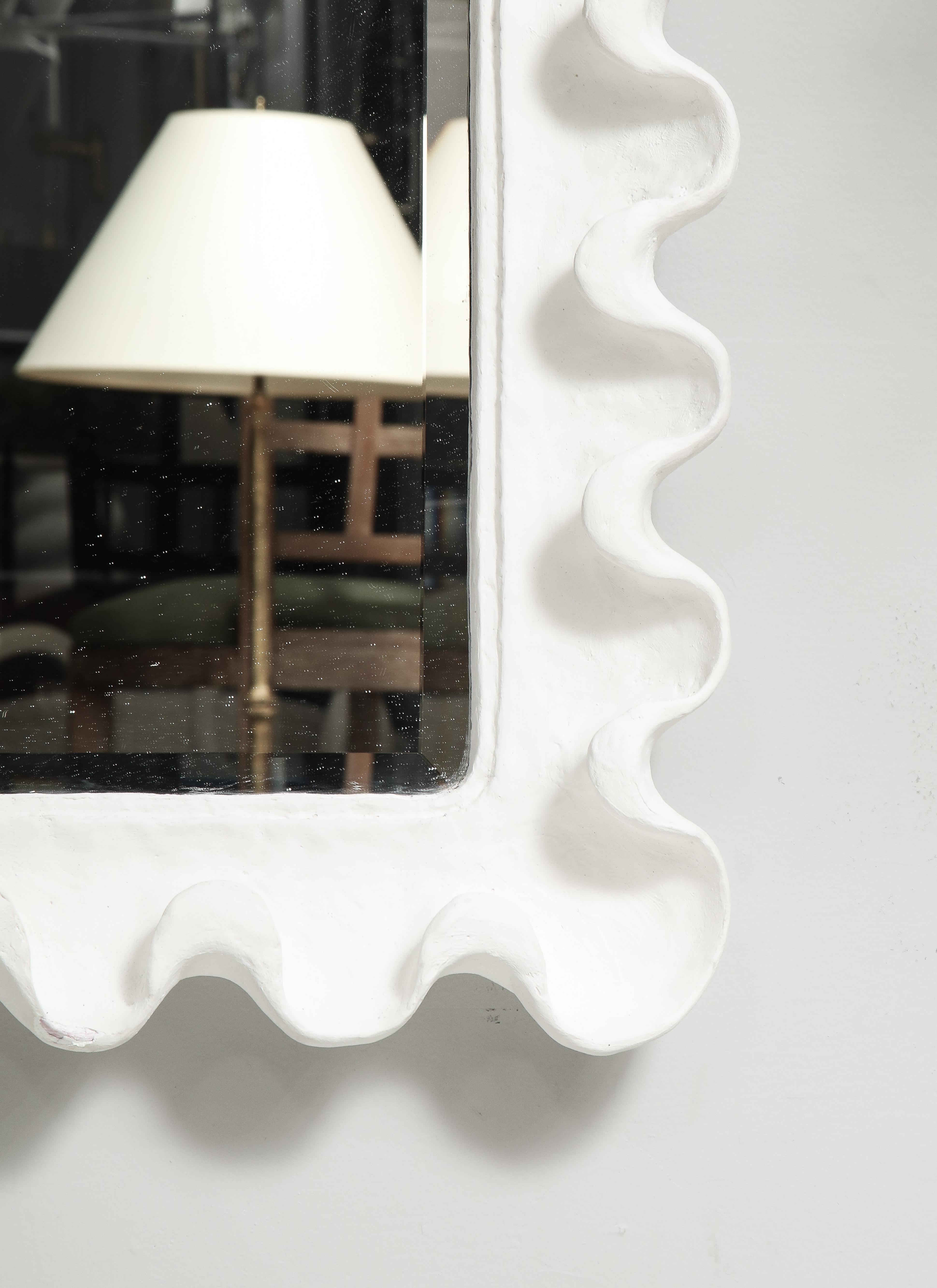 Custom Undulating Plaster Mirror For Sale 2