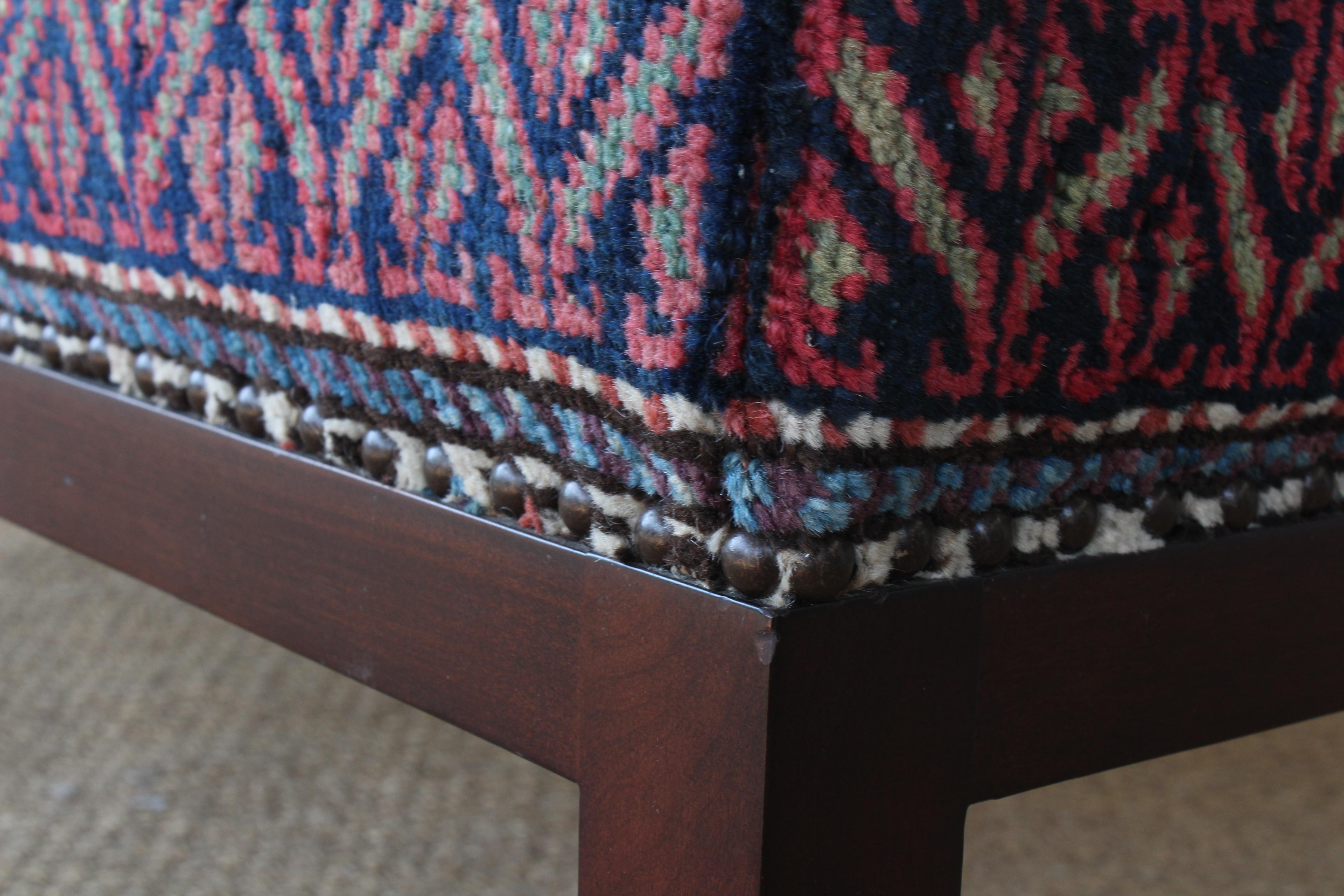 Custom Upholstered Caucasian Rug Ottoman 2