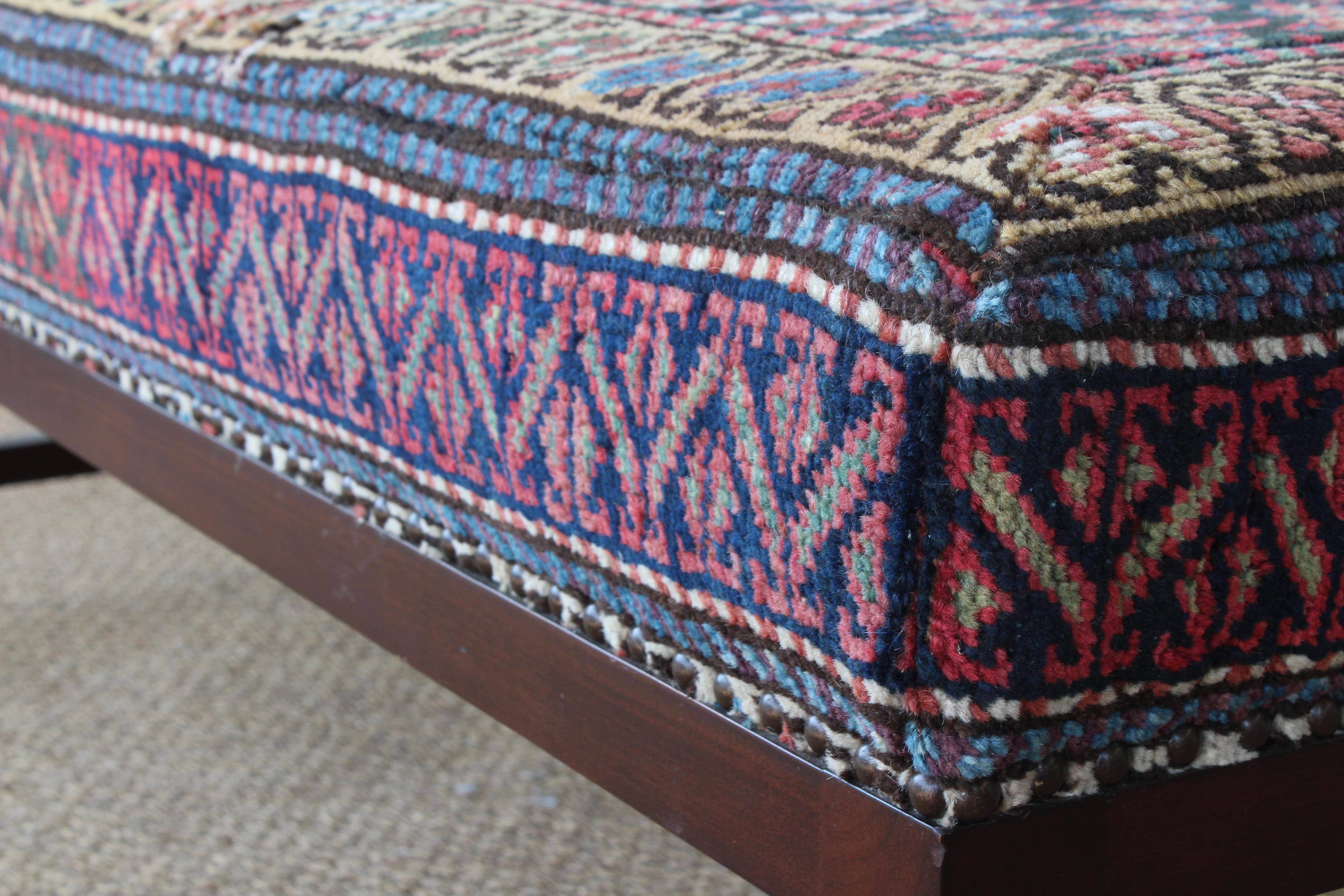 Custom Upholstered Caucasian Rug Ottoman 3