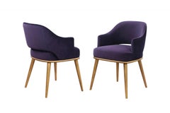 Handcrafted Velvet Dining Armchair by Albino Miranda, Modern Design