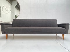 Custom Upholstered Dutch 1960's Sleeping Sofa in De Ploeg Steppe & Leather