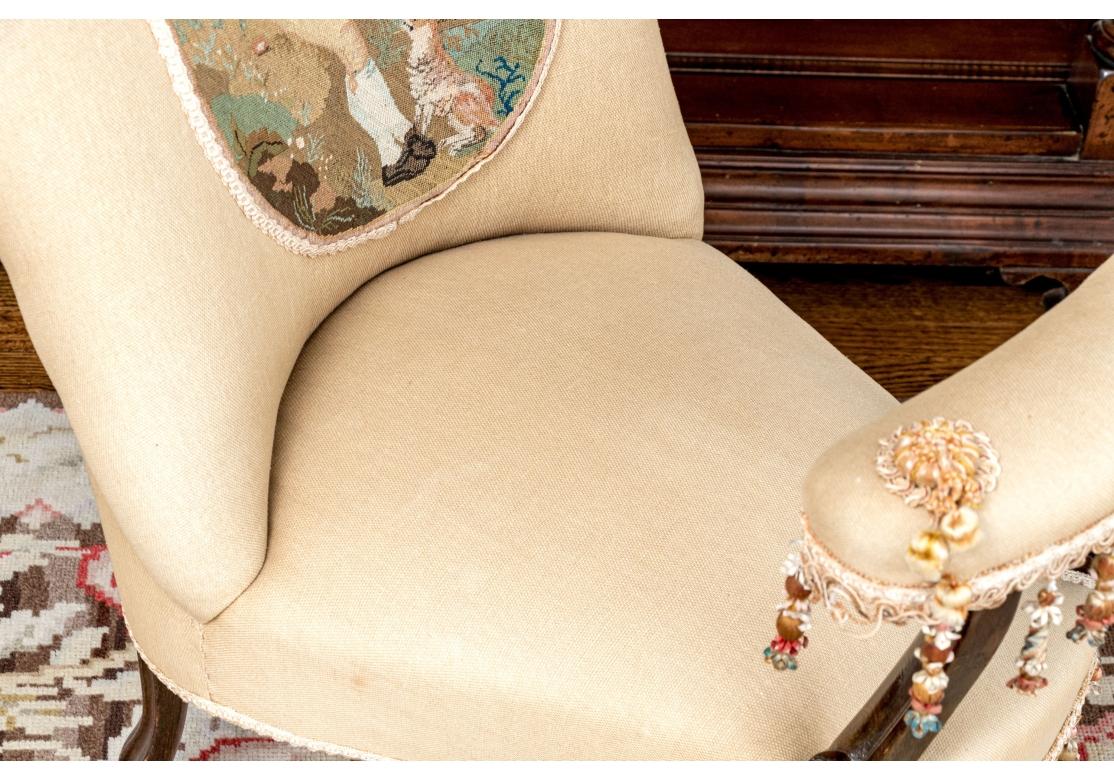 Custom Upholstered Mahogany Fireside Chair im Angebot 2