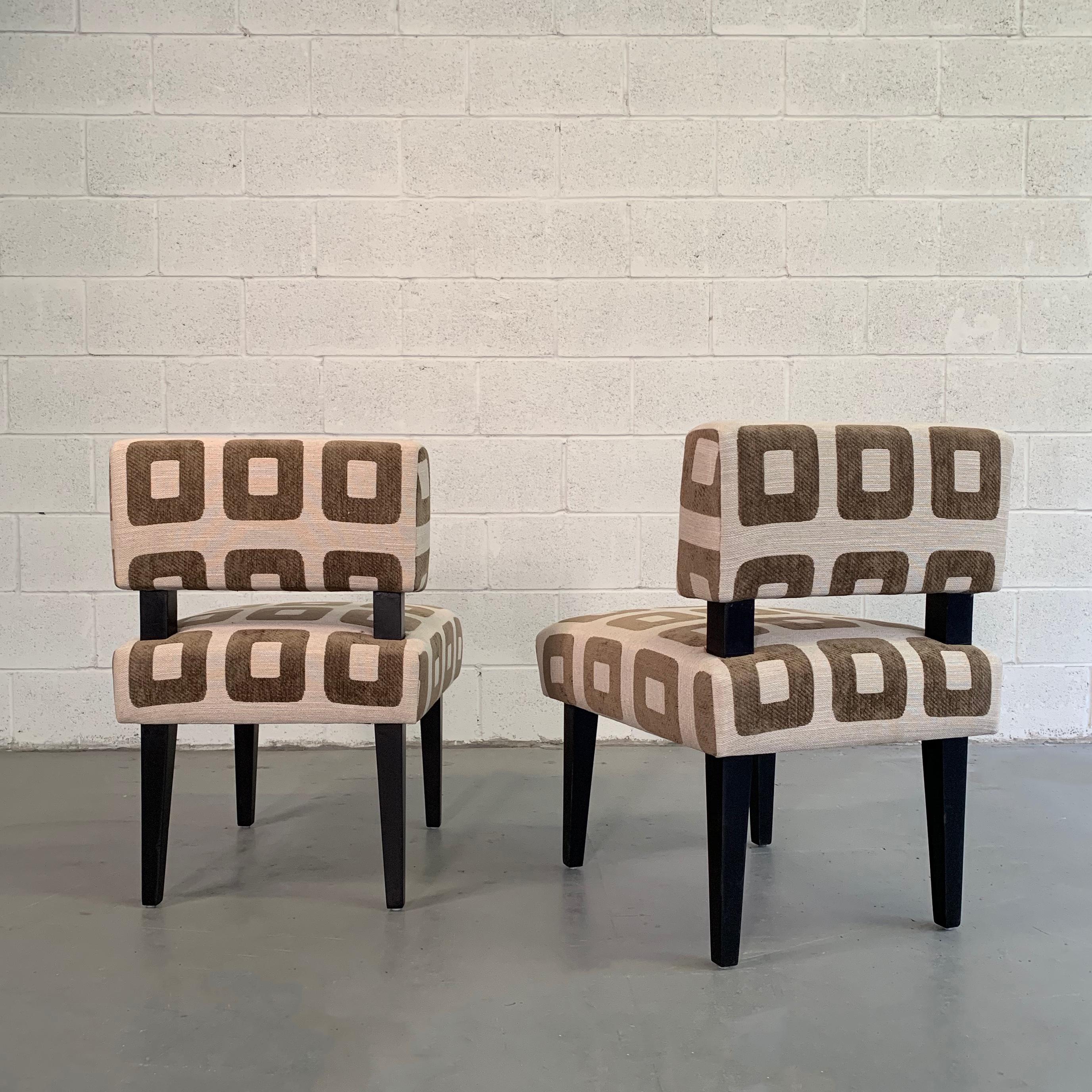 American Custom Upholstered Maple Slipper Chairs