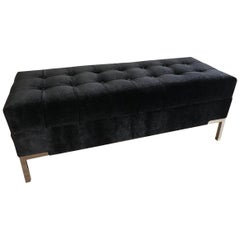 Custom Upholstered Mohair Long Bench
