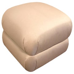 Custom Upholstered Pouf Ottomans in Gray or COM