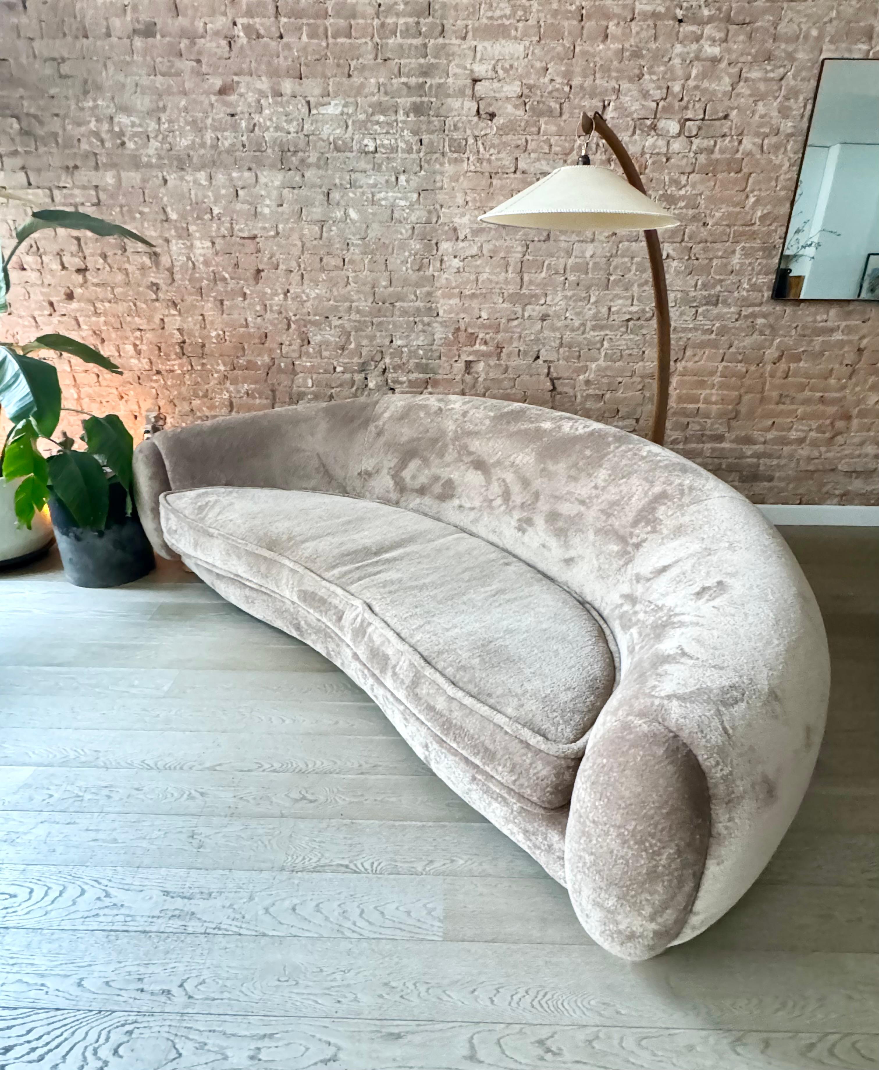 Bouclé Custom Upholstered French 1940s Sofa For Sale