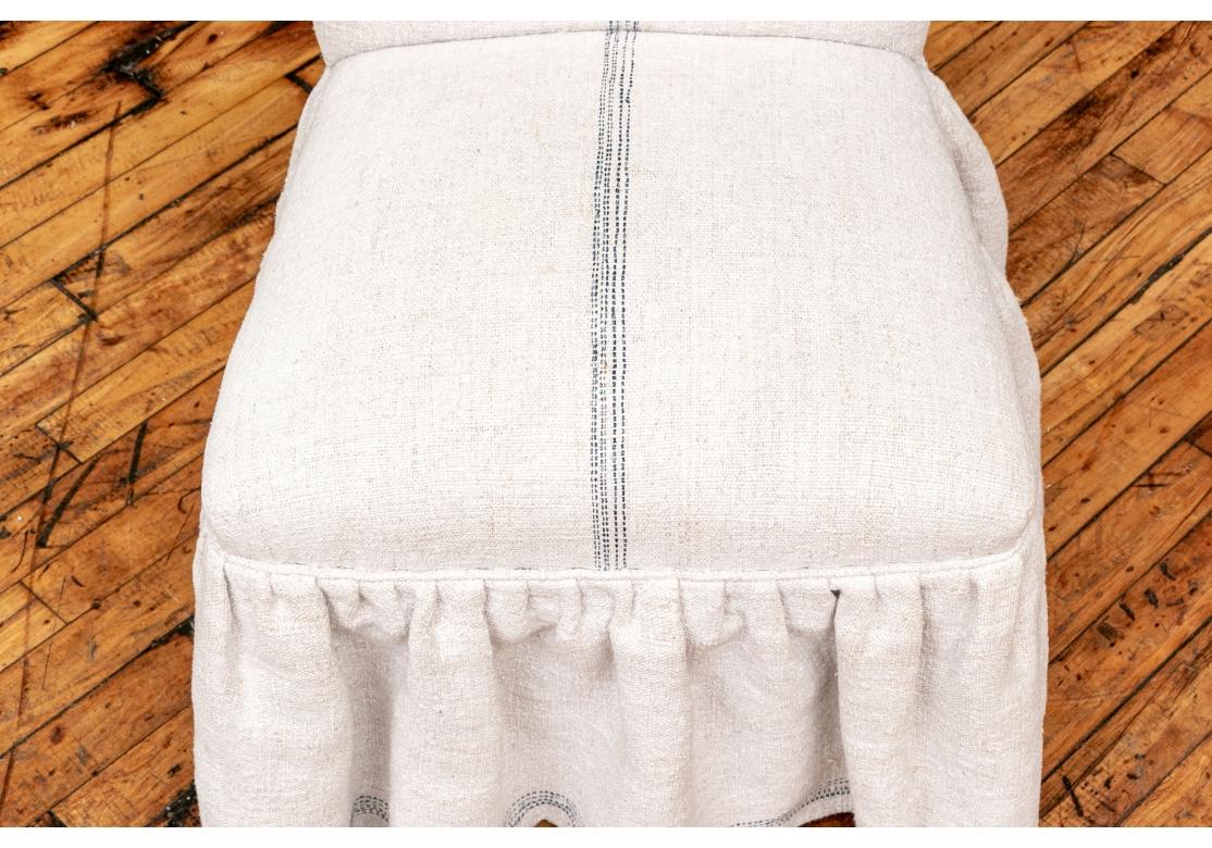 Linen Custom Upholstered Slipper Chair