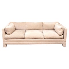 Custom Upholstered Tuxedo Sofa In The Style Of Milo Baughman #1
