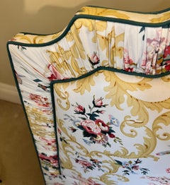 Custom Upholstered Twin Headboards, Brunschwig Et Fils "Tessa" Glazed Cotton