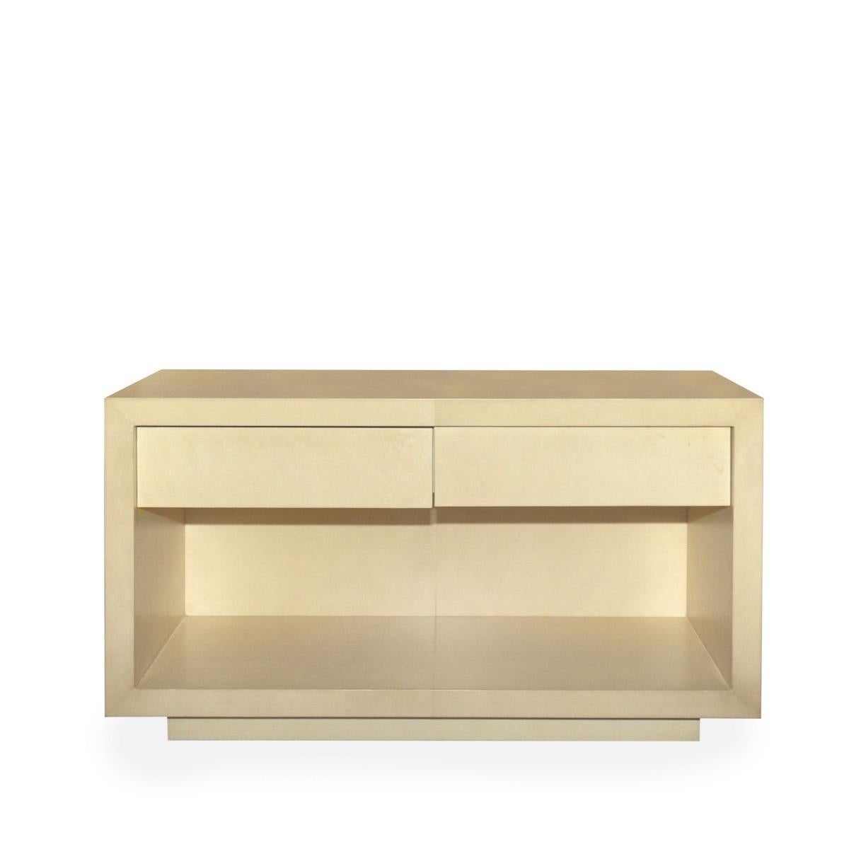 Minimalist Custom Vellum Nightstands, a Pair For Sale