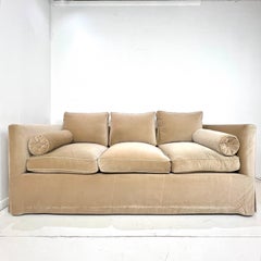 Custom Velvet Down Sofa in the Style of Billy Baldwin