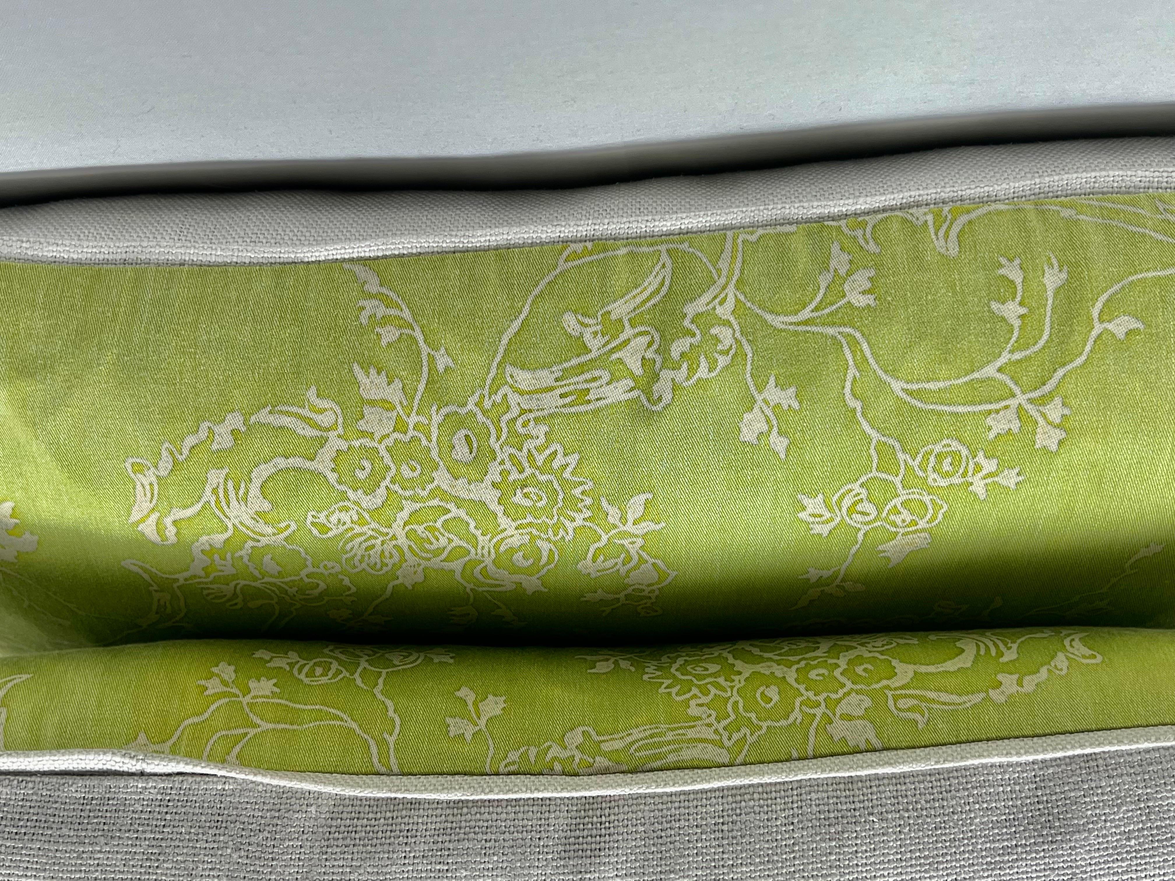 20th Century Custom Venezianina Patterned Sulphur Green Fortuny Pillows