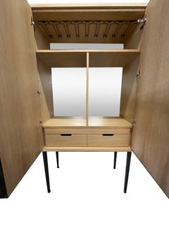 Modern Vetrazzo Terracotta 2-Door Dry Bar with Forged Metal by Ercole Home