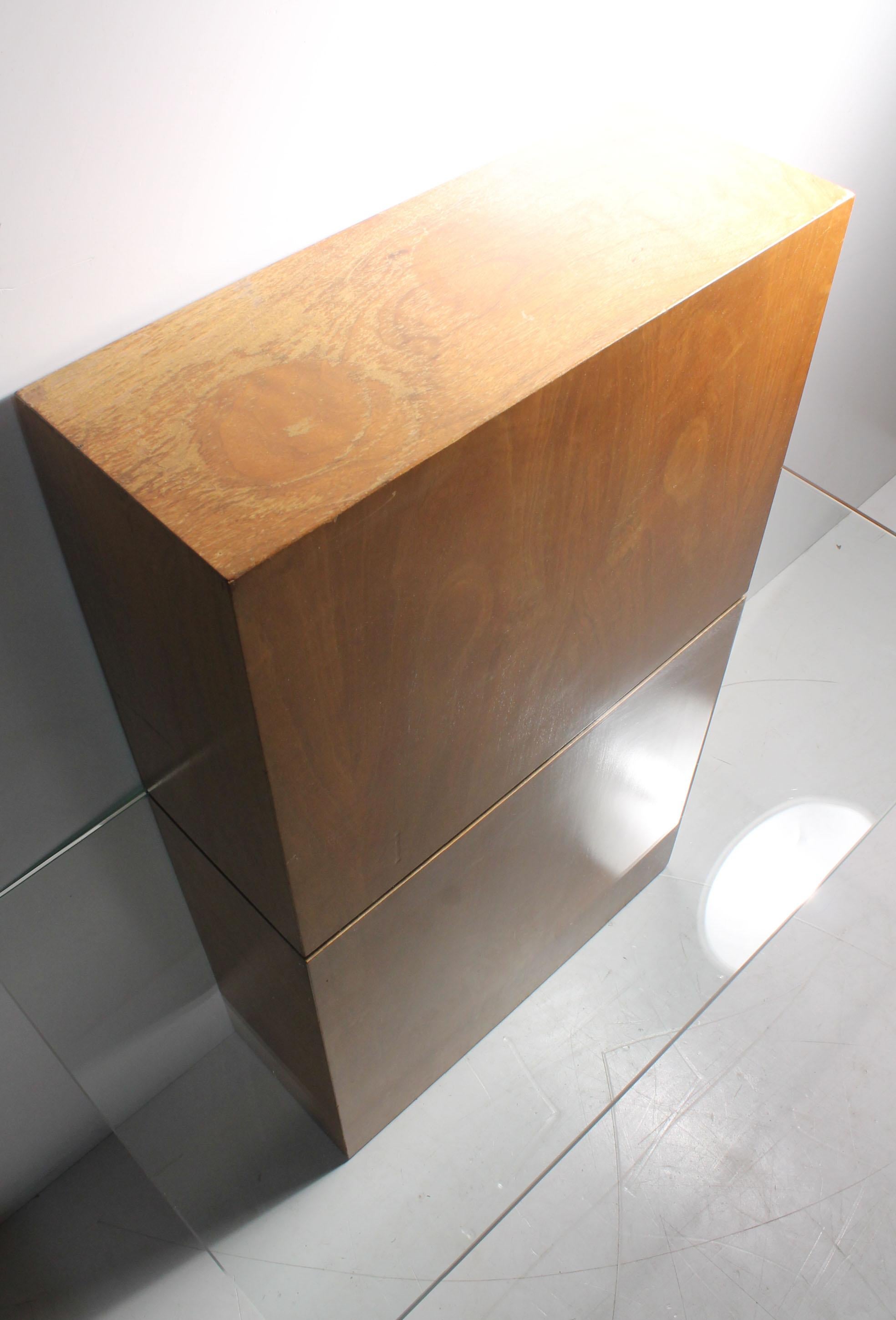 Custom Vintage Architectural Modern Pedestal Console manner of Samuel Marx In Good Condition In Chicago, IL